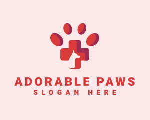 Pet Dog Paw Veterinary logo design