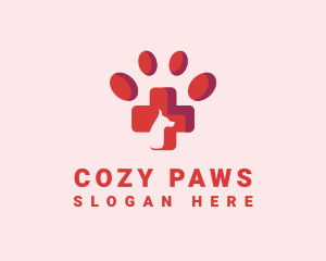 Pet Dog Paw Veterinary logo design