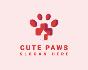 Pet Dog Paw Veterinary logo design