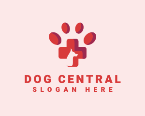 Pet Dog Paw Veterinary logo design