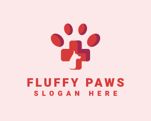 Pet Dog Paw Veterinary logo design