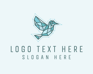 Blue Geometric Bird logo