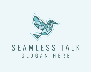 Blue Geometric Bird logo design