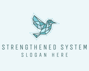 Blue Geometric Bird logo design