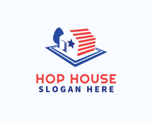 USA Flag House logo design