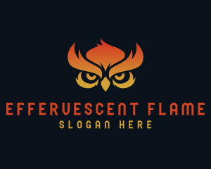 Owl Flame Eye logo design