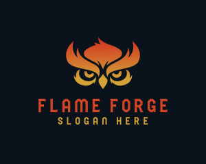 Owl Flame Eye logo design