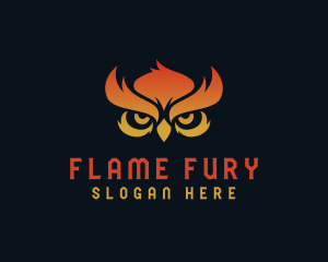 Owl Flame Eye logo design