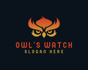 Owl Flame Eye logo design