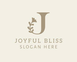 Flower Blossom Letter J logo design