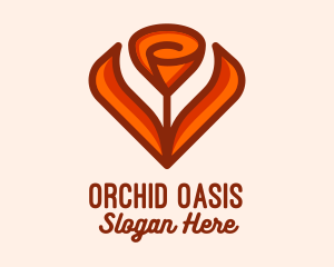 Orange Tulip Flower  logo design