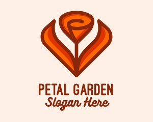 Orange Tulip Flower  logo design