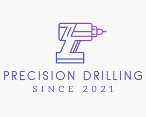 Construction Drill Outline  logo design