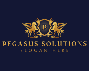 Premium Pegasus Crest logo design