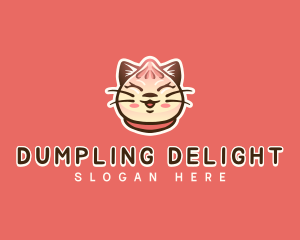 Cat Dumpling Food logo design