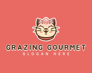 Cat Dumpling Food logo design