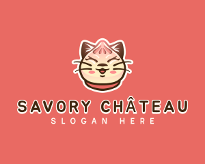 Cat Dumpling Food logo design