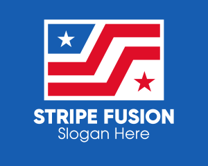 Stars Stripes USA Flag logo design