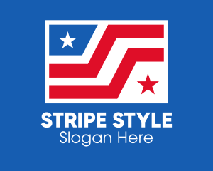 Stars Stripes USA Flag logo design