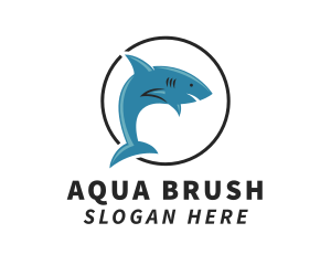 Swimming Shark Surf Gear logo design