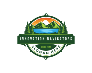 Compass Travel Mountain logo design