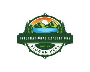 Compass Travel Mountain logo design