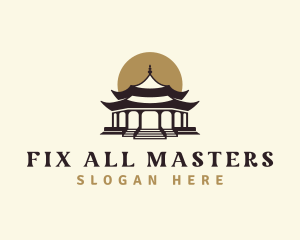 Chinese Temple Pagoda logo design