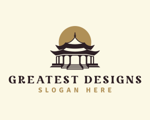 Chinese Temple Pagoda logo design