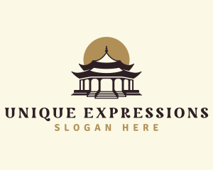 Chinese Temple Pagoda logo design