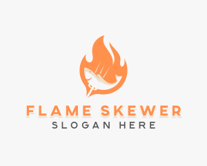 Flame Fish Barbecue Grill logo design