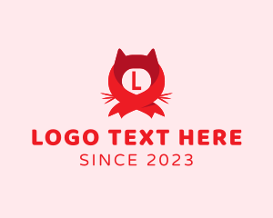 Ribbon Cat Head Kitty logo