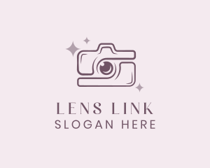 Camera Lens Sparkle logo design