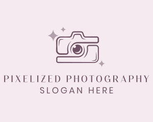 Camera Lens Sparkle logo design