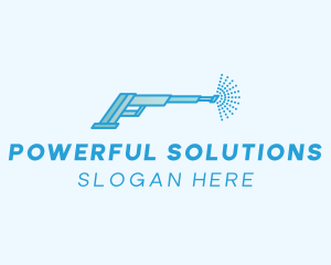 Blue Power Washer Cleaning logo design