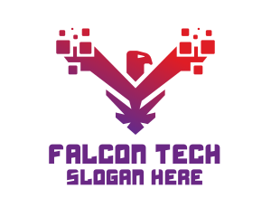 Modern Falcon  Pixels logo