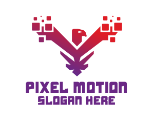 Modern Falcon  Pixels logo design