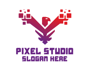 Modern Falcon  Pixels logo