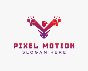 Modern Falcon  Pixels logo design