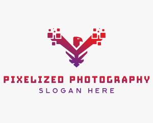 Modern Falcon  Pixels logo design