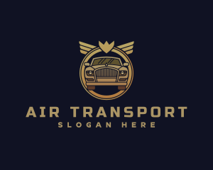 Premium Car Crown Wings logo design