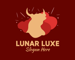 Ox Lunar New Year Fireworks logo design