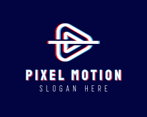 Static Motion Play Button logo design