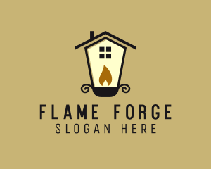  House Candle Lamp logo design