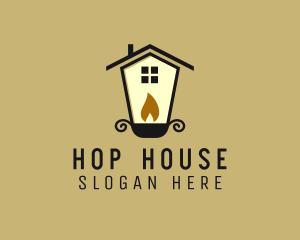  House Candle Lamp logo design