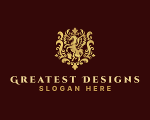 Luxury Pegasus Unicorn logo design