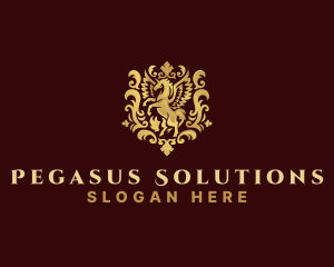 Luxury Pegasus Unicorn logo