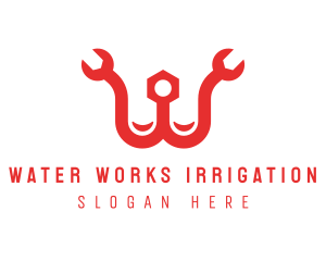 Red Letter W Repair logo design