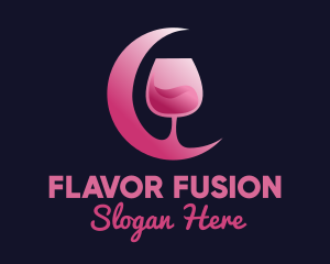 Pink Moon Cocktail logo design