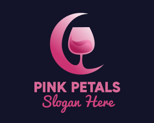 Pink Moon Cocktail logo design