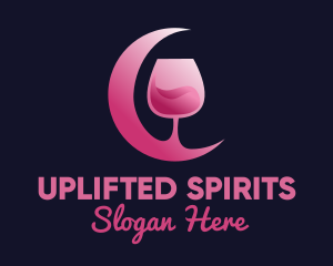 Pink Moon Cocktail logo design